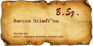 Barcza Szimóna névjegykártya